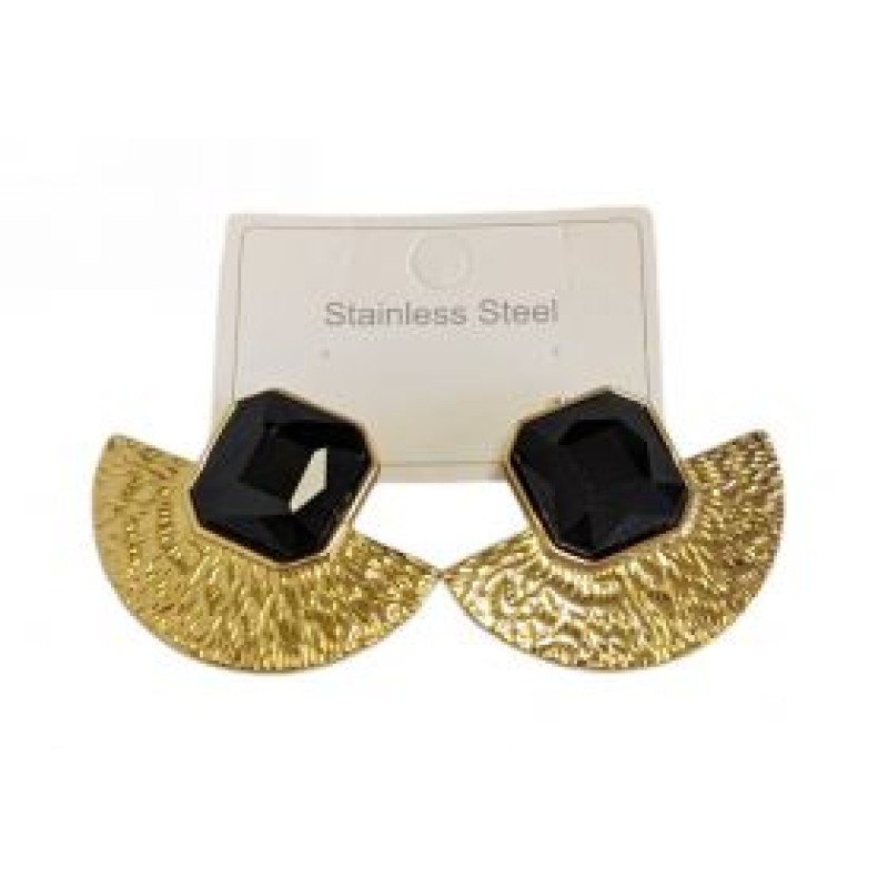 Kostibas 3013-718XM, Σκουλαρίκια, Ατσάλι, Χρυσό/Μαύρο
