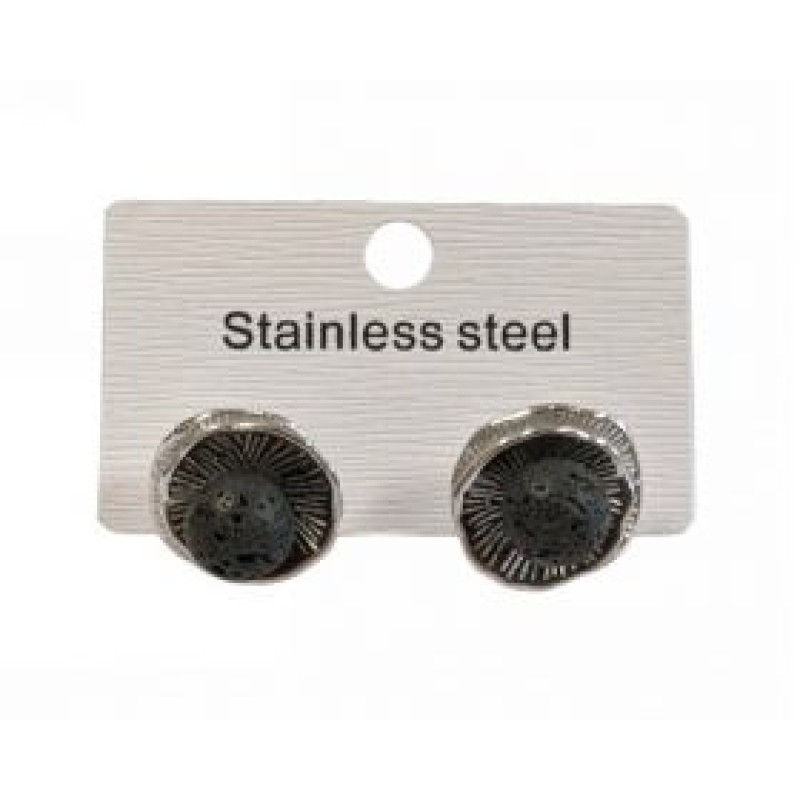 Kostibas 3013-721AA, Σκουλαρίκια, Ατσάλι, Ασημί/Μαύρο