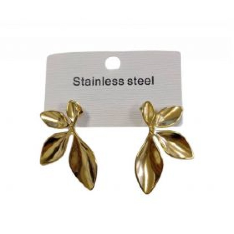 Kostibas 3013-737X, Σκουλαρίκια, Ατσάλι, Χρυσό