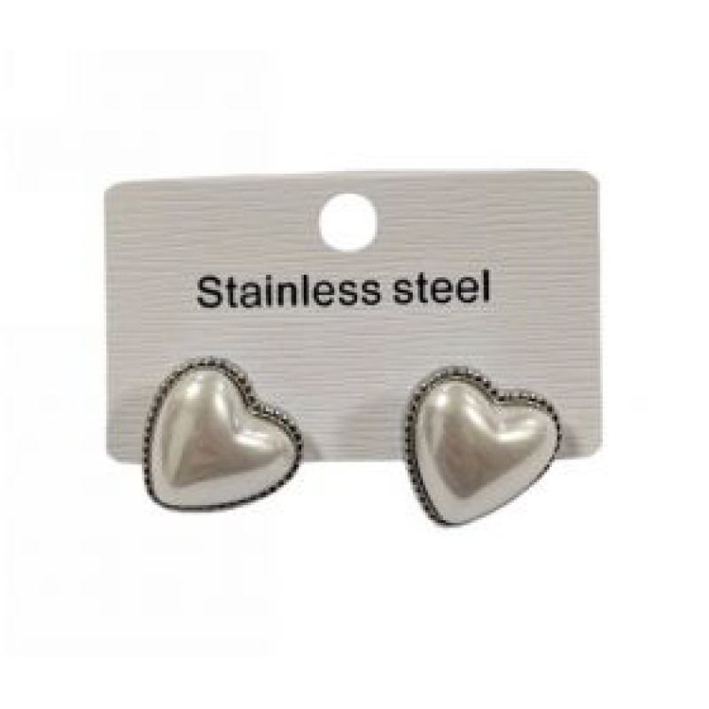 Kostibas 3013-739AC, Σκουλαρίκια, Ατσάλι, Ασημί/Λευκό