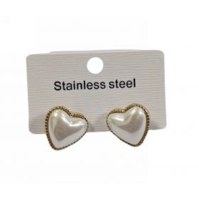 Kostibas 3013-739XC, Σκουλαρίκια, Ατσάλι, Χρυσό/Λευκό