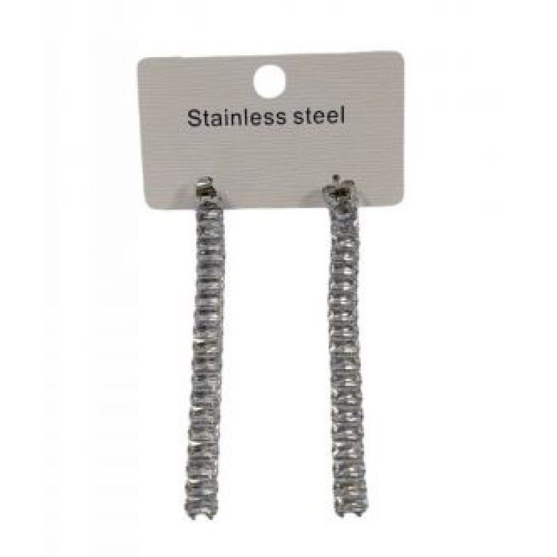 Kostibas 3013-905A, Σκουλαρίκια, Ατσάλι, Ασημί