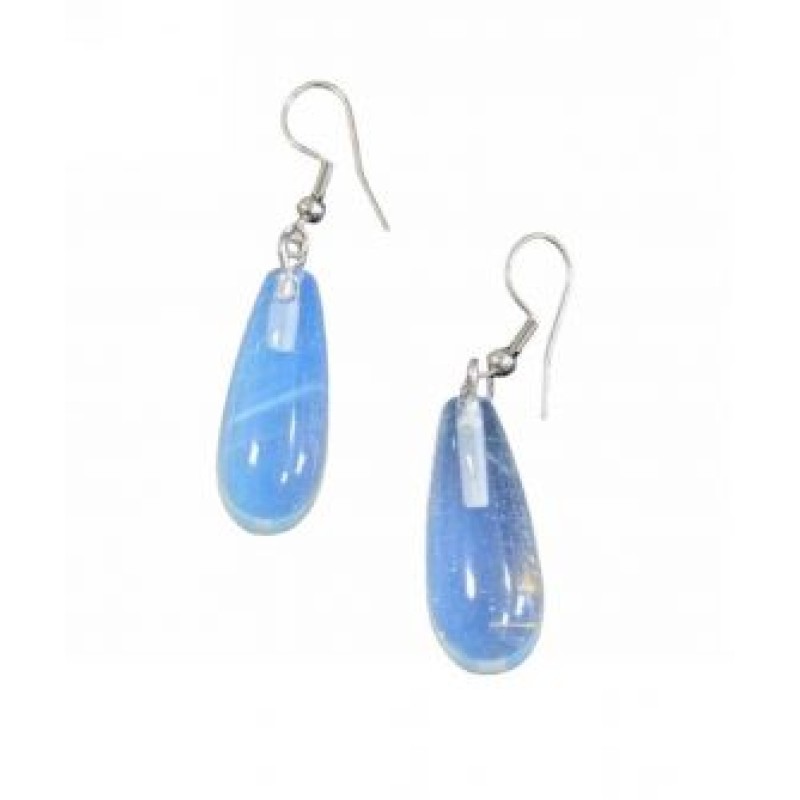 Kostibas 3013-914AL, Σκουλαρίκια, Ατσάλι, Ασημί/Γαλάζιο