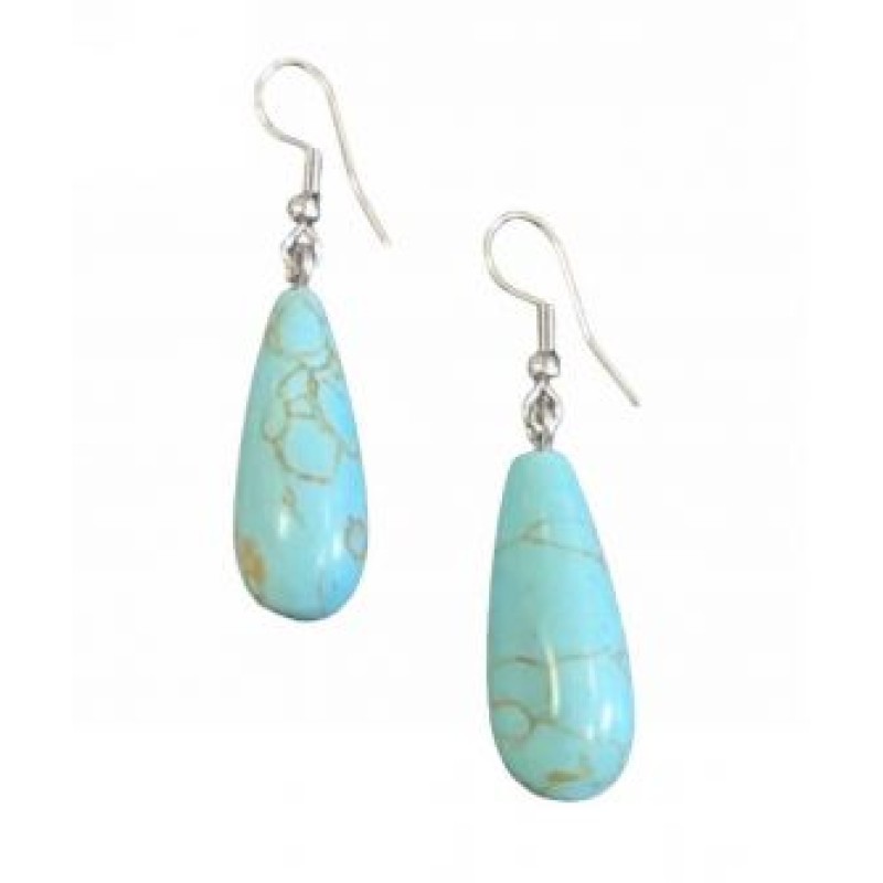 Kostibas 3013-914AT, Σκουλαρίκια, Ατσάλι, Ασημί/Τιρκουάζ