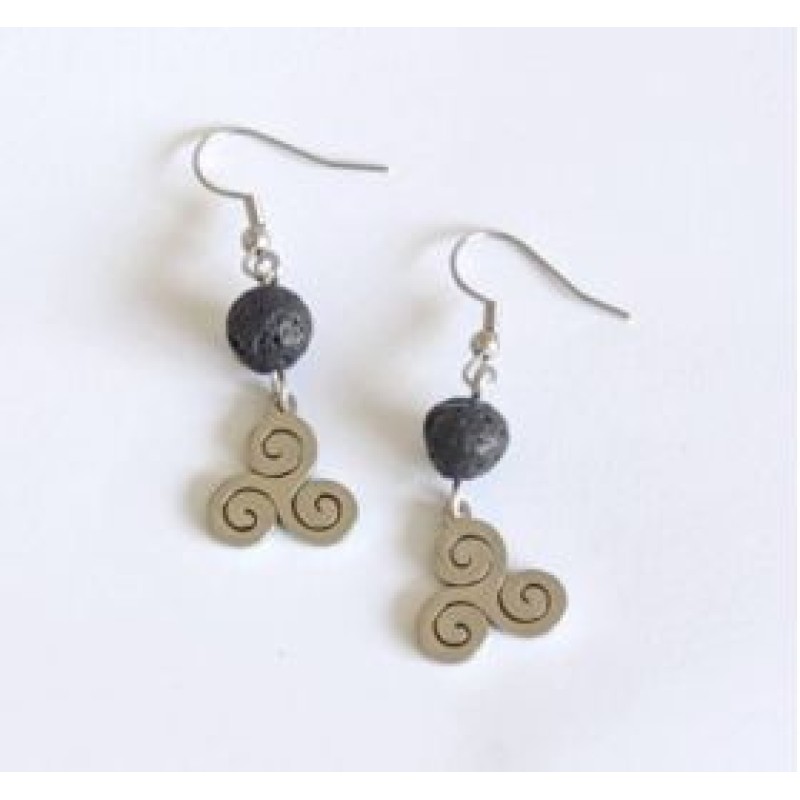 Kostibas 3013-934AA, Σκουλαρίκια, Ατσάλι, Ασημί/Μαύρο