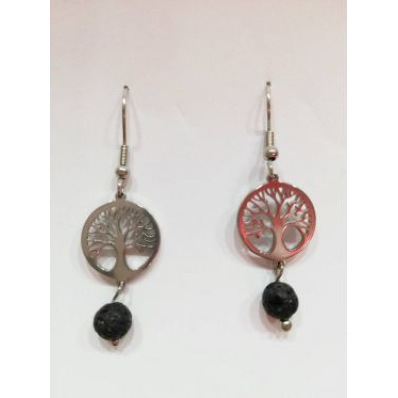 Kostibas 3013-954AA, Σκουλαρίκια, Ατσάλι, Ασημί/Μαύρο