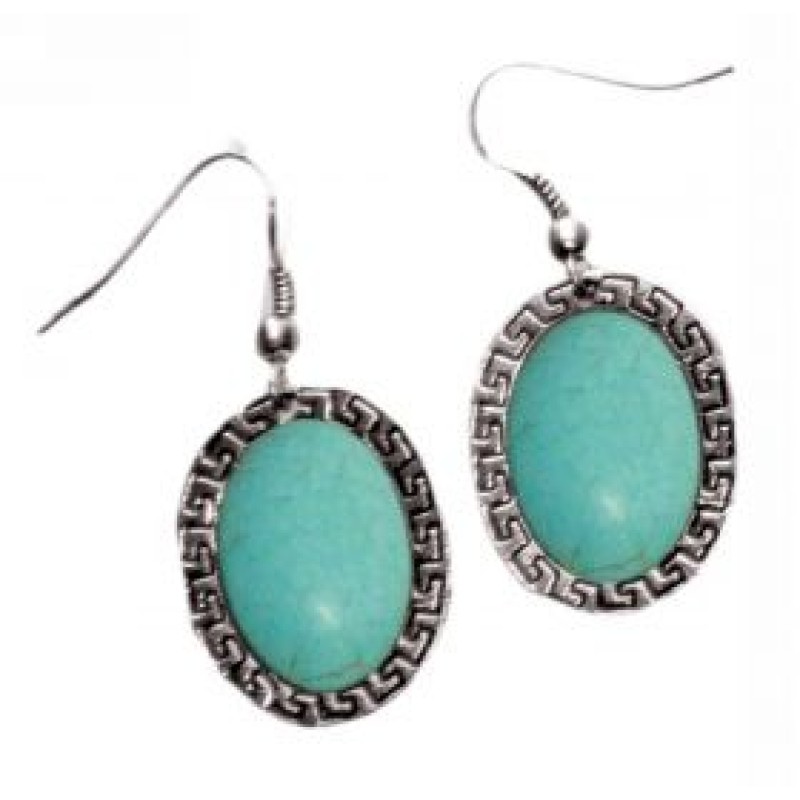 Kostibas 3014-110D, Σκουλαρίκια, Ατσάλι, Ασημί/Τιρκουάζ