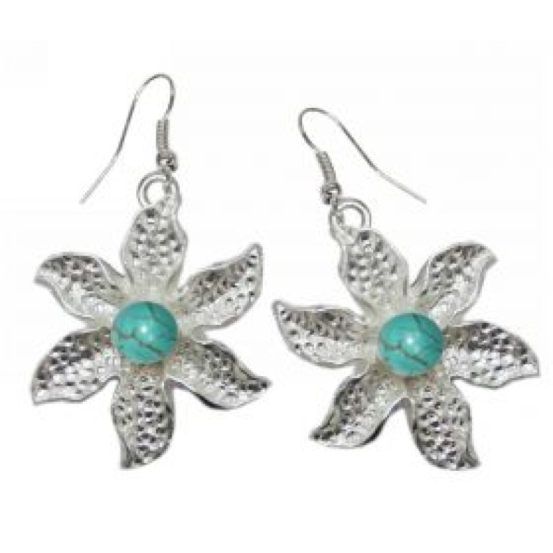 Kostibas 3014-505AD, Σκουλαρίκια, Ατσάλι, Ασημί/Τιρκουάζ