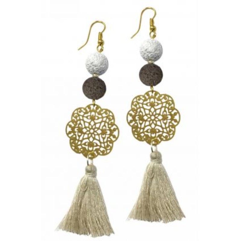 Kostibas 3014-627K, Σκουλαρίκια, Πέτρα, Χρυσό/Καφέ