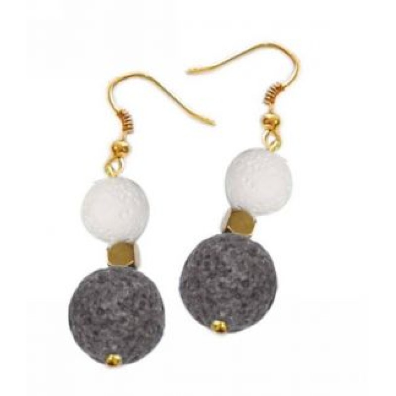 Kostibas 3014-644LK, Σκουλαρίκια, Πέτρα, Χρυσό/Γκρι