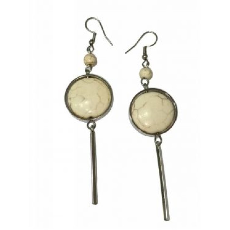 Kostibas 3014-723AL, Σκουλαρίκια, Πέτρα, Ασημί/Λευκό