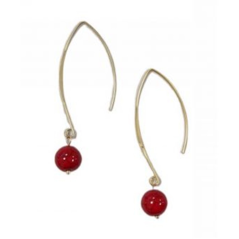Kostibas 3014-752XE, Σκουλαρίκια, Πέτρα, Χρυσό/Κόκκινο
