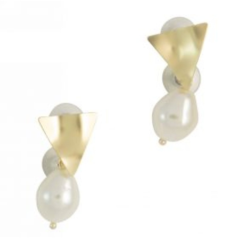 Kostibas 3015-831LX, Σκουλαρίκια, Κοχύλι, Χρυσό/Λευκό