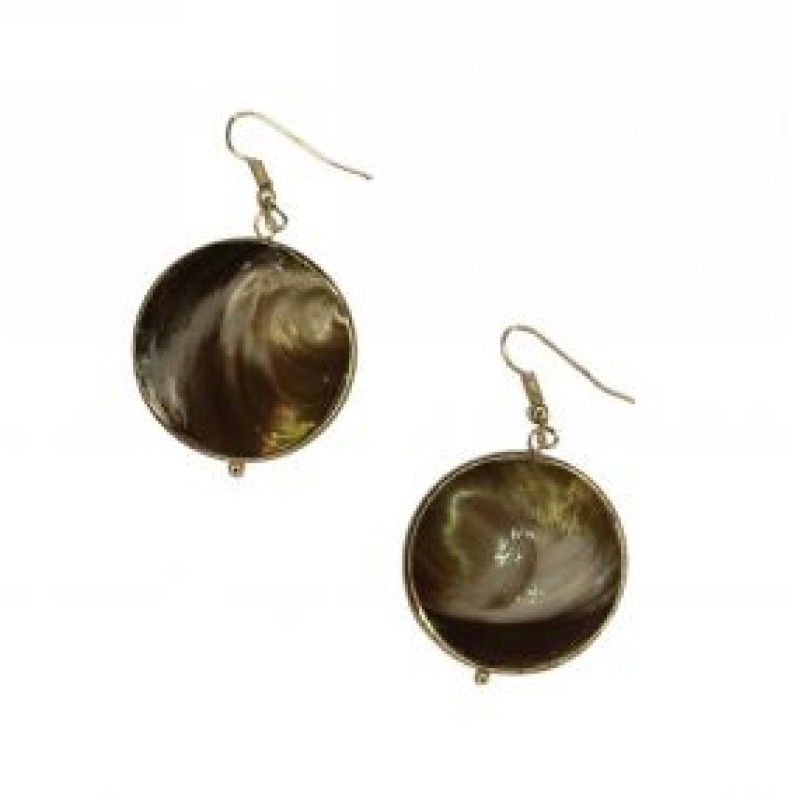 Kostibas 3015-842K, Σκουλαρίκια, Κοχύλι, Καφέ