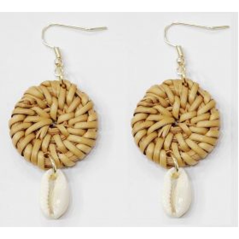 Kostibas 3018-820K, Σκουλαρίκια, Ψάθα, Μπεζ