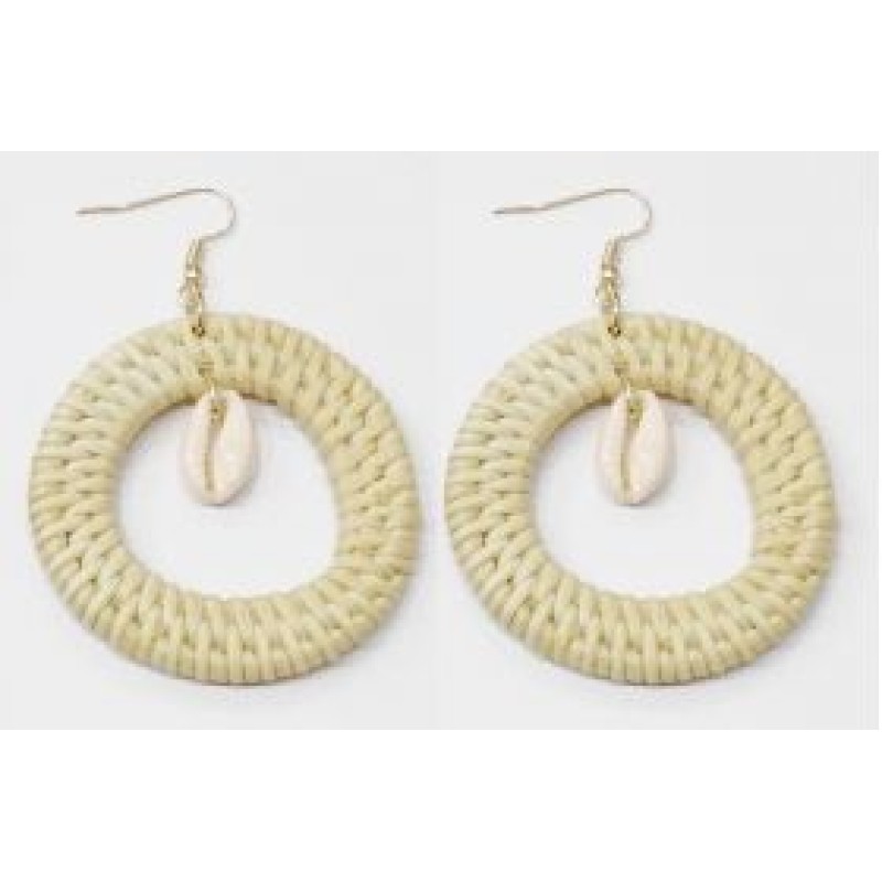 Kostibas 3018-821E, Σκουλαρίκια, Ψάθα, Εκρού