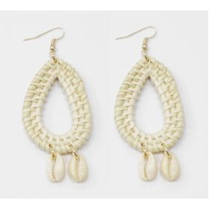 Kostibas 3018-823E, Σκουλαρίκια, Ψάθα, Εκρού