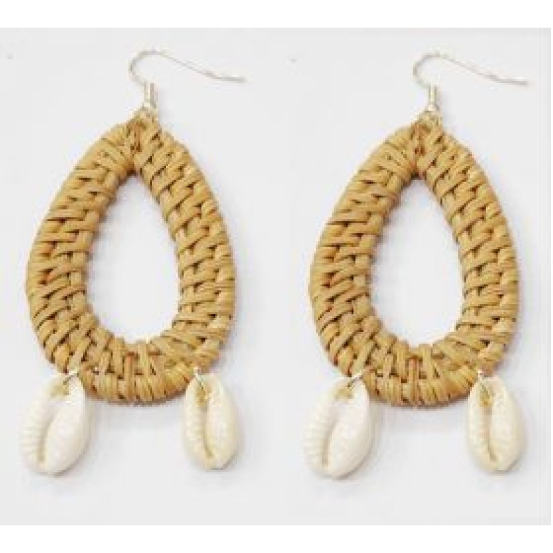 Kostibas 3018-823K, Σκουλαρίκια, Ψάθα, Καφέ