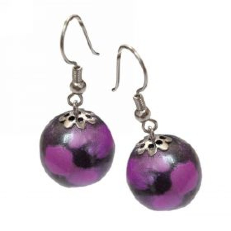 Kostibas 3022-006J, Σκουλαρίκια, Πέρλα, Μωβ