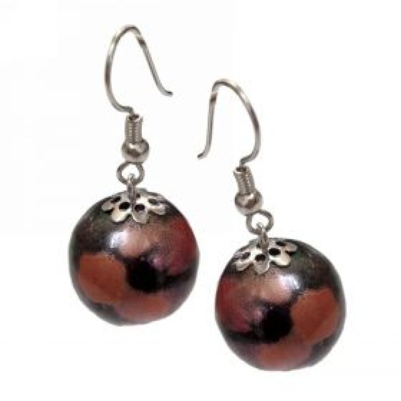 Kostibas 3022-006K, Σκουλαρίκια, Πέρλα, Καφέ