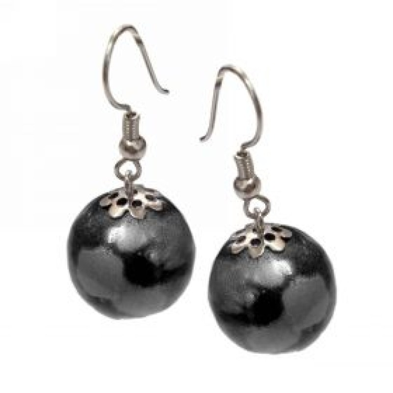 Kostibas 3022-006M, Σκουλαρίκια, Πέρλα, Μαύρο