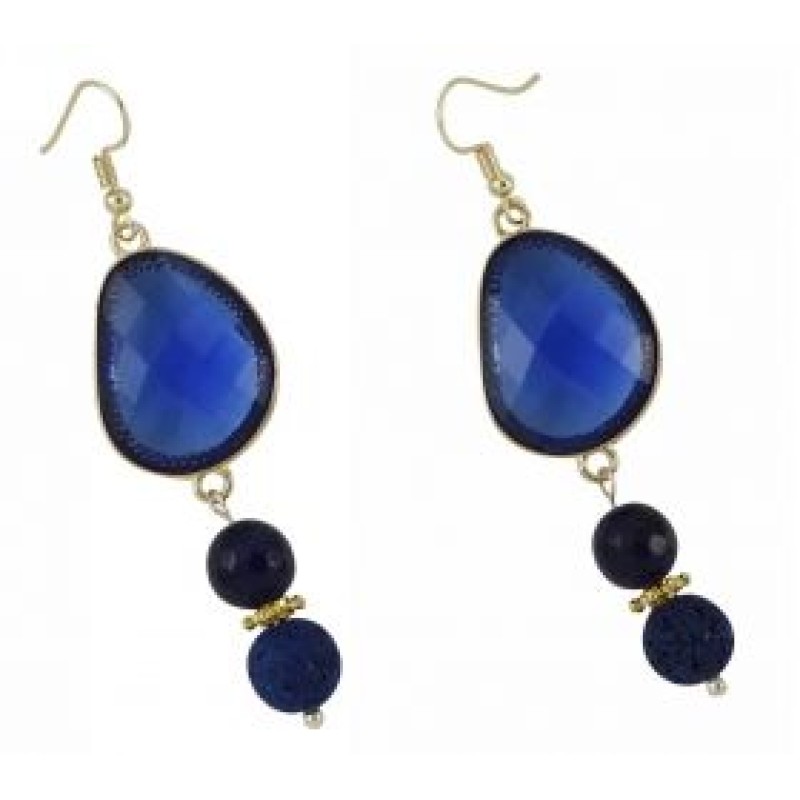 Kostibas 3025-803BB, Σκουλαρίκια, Ημιπολύτιμος Λίθος, Μπλε