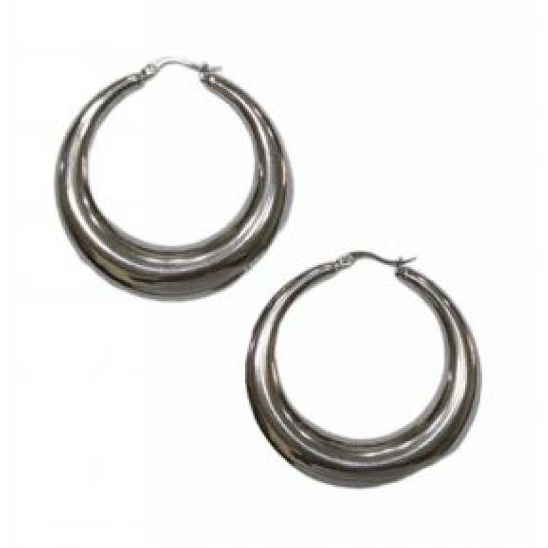 Kostibas 3113-685JA, Σκουλαρίκια Κρίκοι, Ατσάλι, Ασημί