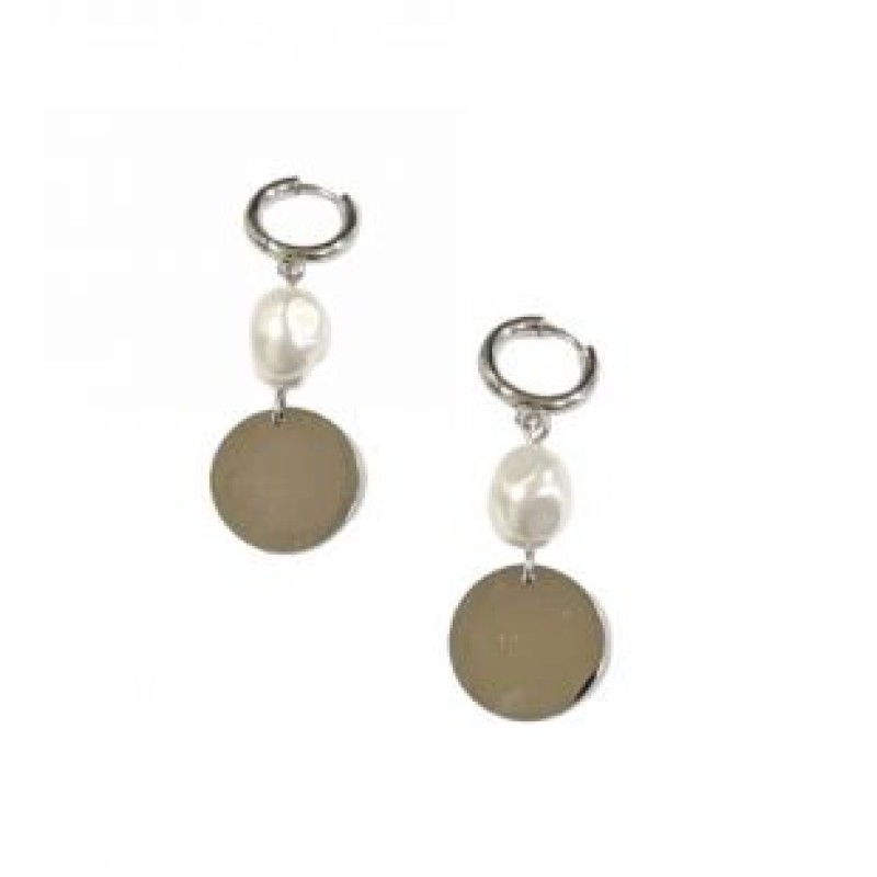 Kostibas 3113-735A, Σκουλαρίκια Κρίκοι, Ατσάλι, Ασημί