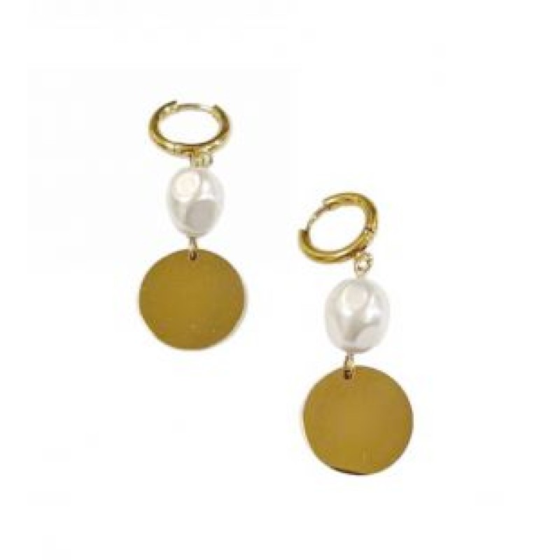 Kostibas 3113-735X, Σκουλαρίκια Κρίκοι, Ατσάλι, Χρυσό