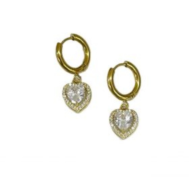 Kostibas 3113-793XL, Σκουλαρίκια Κρίκοι, Ατσάλι, Χρυσό/Λευκό