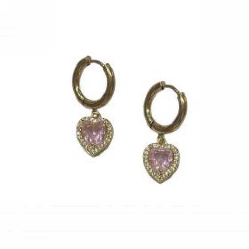 Kostibas 3113-793XR, Σκουλαρίκια Κρίκοι, Ατσάλι, Χρυσό/Ροζ