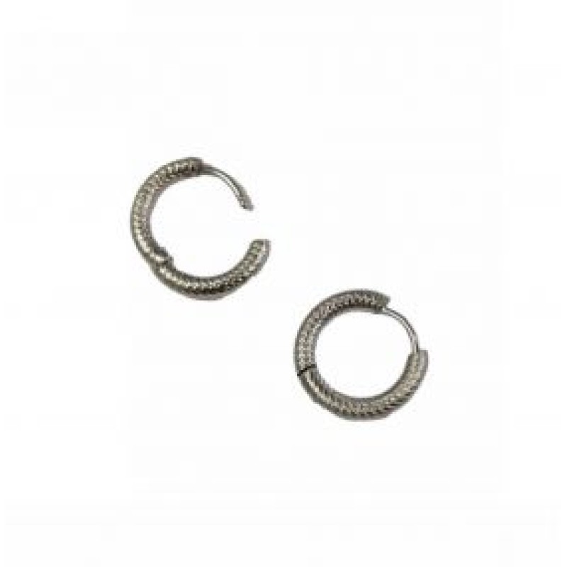 Kostibas 3113-817AJ, Σκουλαρίκια Κρίκοι, Ατσάλι, Ασημί