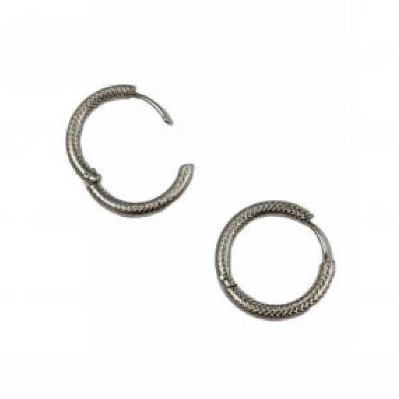 Kostibas 3113-817AN, Σκουλαρίκια Κρίκοι, Ατσάλι, Ασημί