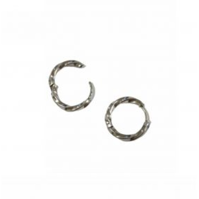 Kostibas 3113-818AL, Σκουλαρίκια Κρίκοι, Ατσάλι, Ασημί