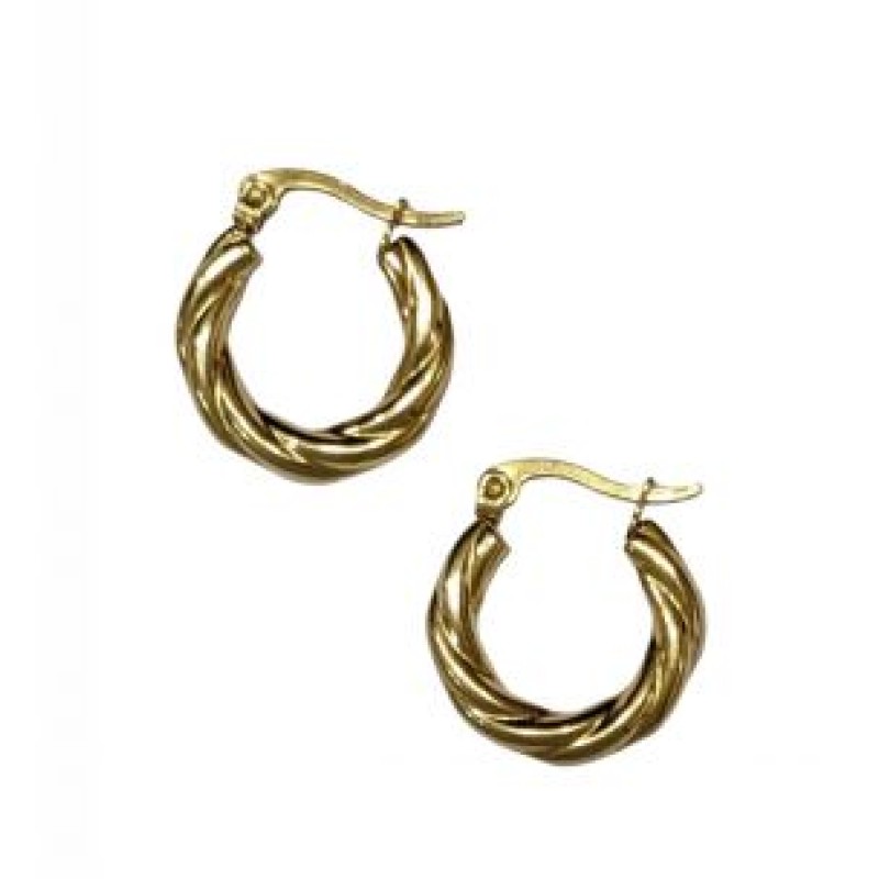 Kostibas 3113-847X, Σκουλαρίκια Κρίκοι, Ατσάλι, Χρυσό