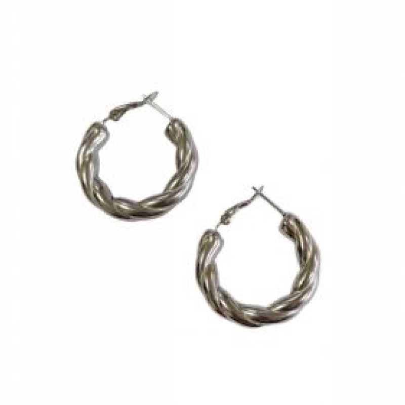 Kostibas 3113-883AF Σκουλαρίκια Κρίκοι, Ατσάλι, Ασημί
