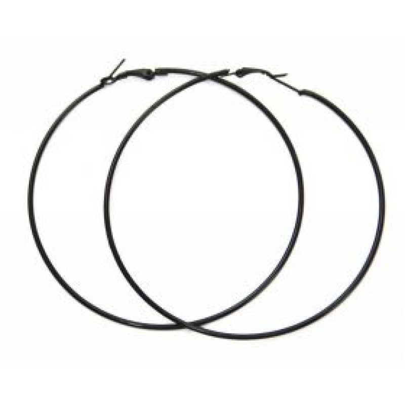 Kostibas 3112-026YM, Σκουλαρίκια Κρίκοι, Μεταλλικό, Μαύρο