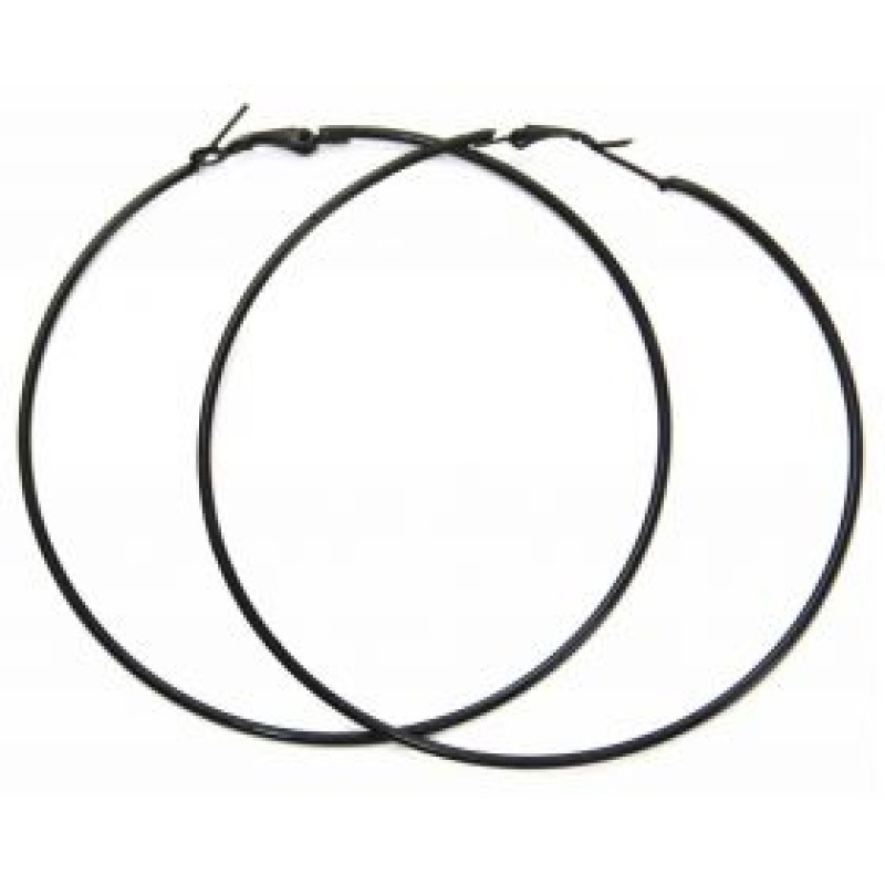 Kostibas 3112-026ZM, Σκουλαρίκια Κρίκοι, Μεταλλικό, Μαύρο