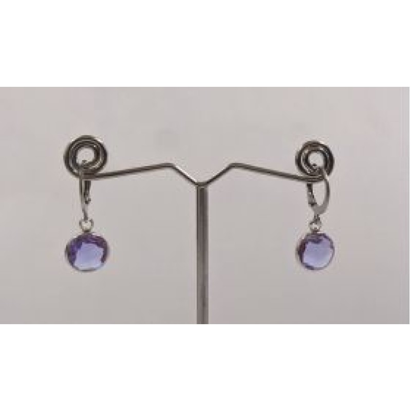 Kostibas 3113-716AJ, Σκουλαρίκια Κρίκοι, Ατσάλι, Ασημί/Μωβ