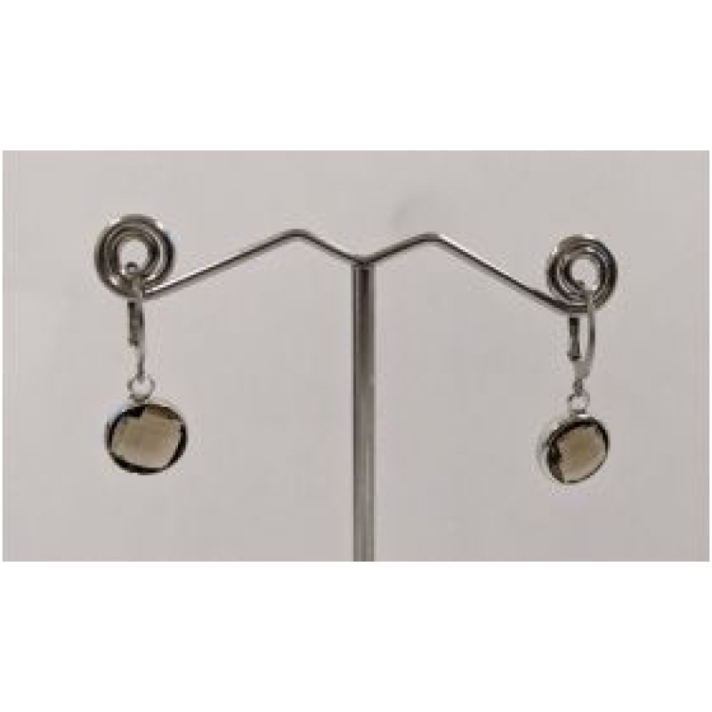 Kostibas 3113-716AK, Σκουλαρίκια Κρίκοι, Ατσάλι, Ασημί/Καφέ