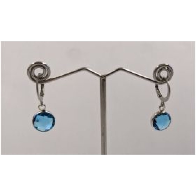 Kostibas 3113-716AN, Σκουλαρίκια Κρίκοι, Ατσάλι, Ασημί/Γαλάζιο