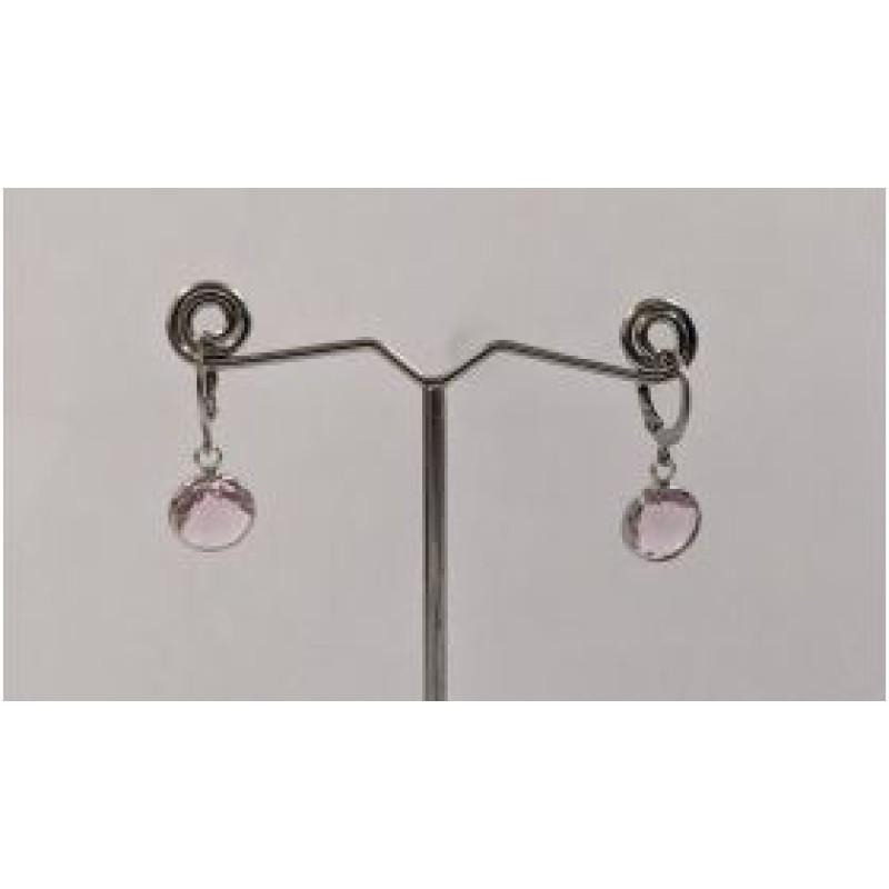 Kostibas 3113-716AR, Σκουλαρίκια Κρίκοι, Ατσάλι, Ασημί/Ροζ