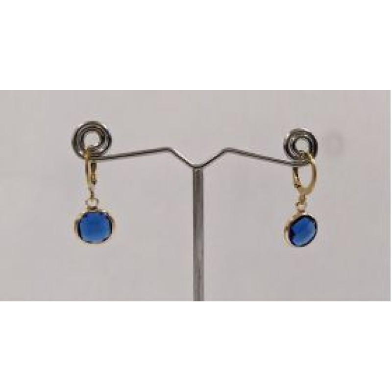 Kostibas 3113-716XB, Σκουλαρίκια Κρίκοι, Ατσάλι, Χρυσό/Μπλε