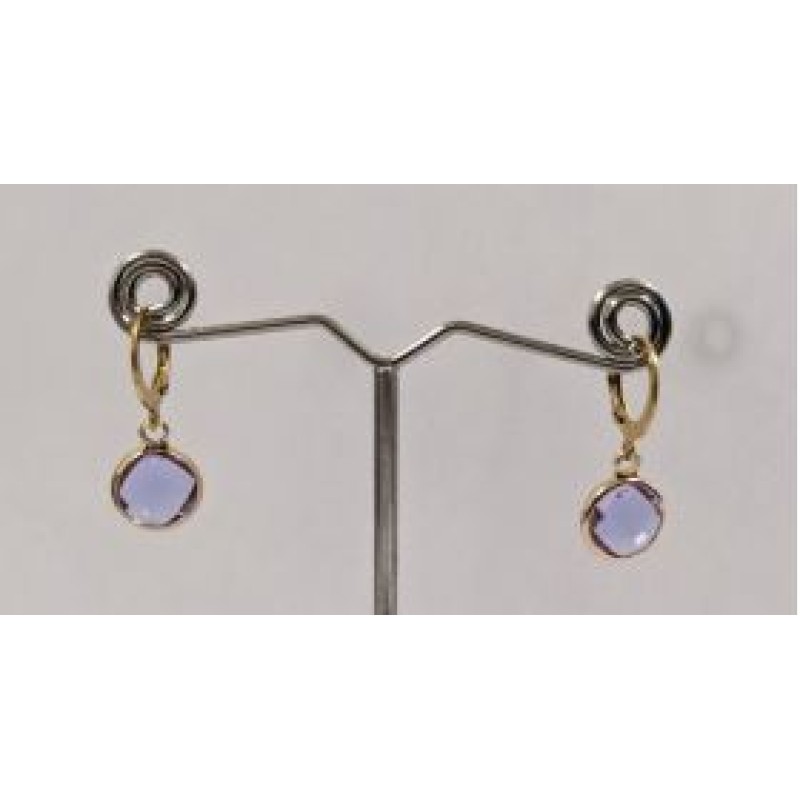 Kostibas 3113-716XJ, Σκουλαρίκια Κρίκοι, Ατσάλι, Χρυσό/Μωβ