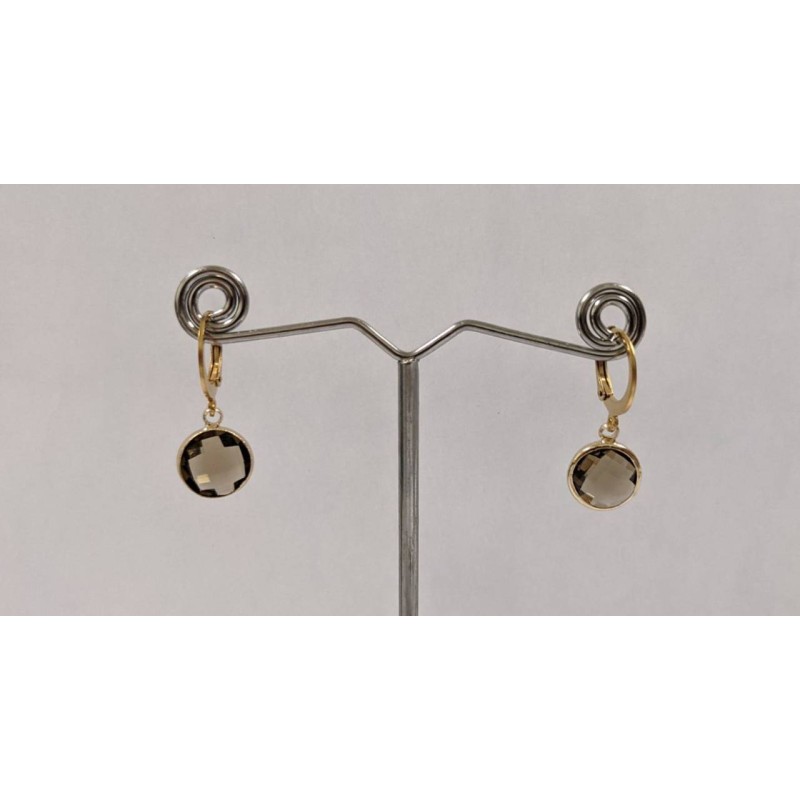 Kostibas 3113-716XK, Σκουλαρίκια Κρίκοι, Ατσάλι, Χρυσό/Καφέ