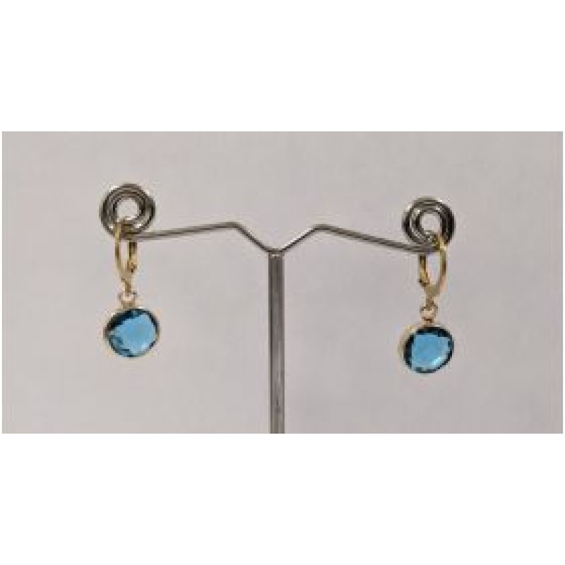 Kostibas 3113-716XN, Σκουλαρίκια Κρίκοι, Ατσάλι, Χρυσό/Γαλάζιο