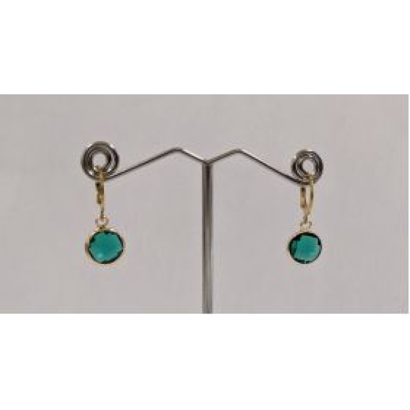 Kostibas 3113-716XP, Σκουλαρίκια Κρίκοι, Ατσάλι, Χρυσό/Πράσινο