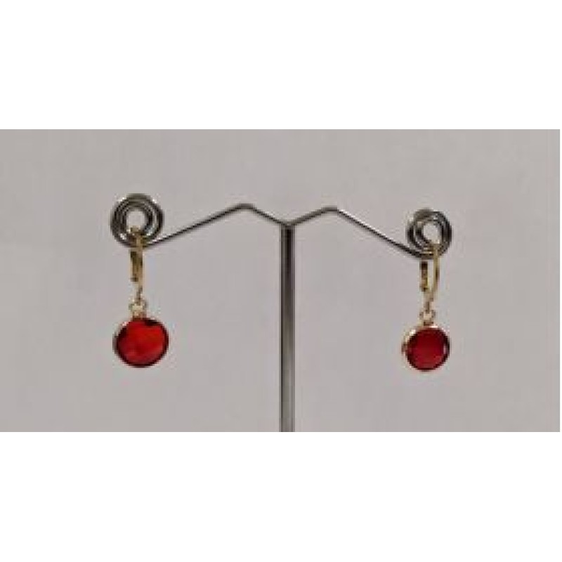 Kostibas 3113-716XU, Σκουλαρίκια Κρίκοι, Ατσάλι, Χρυσό/Κόκκινο