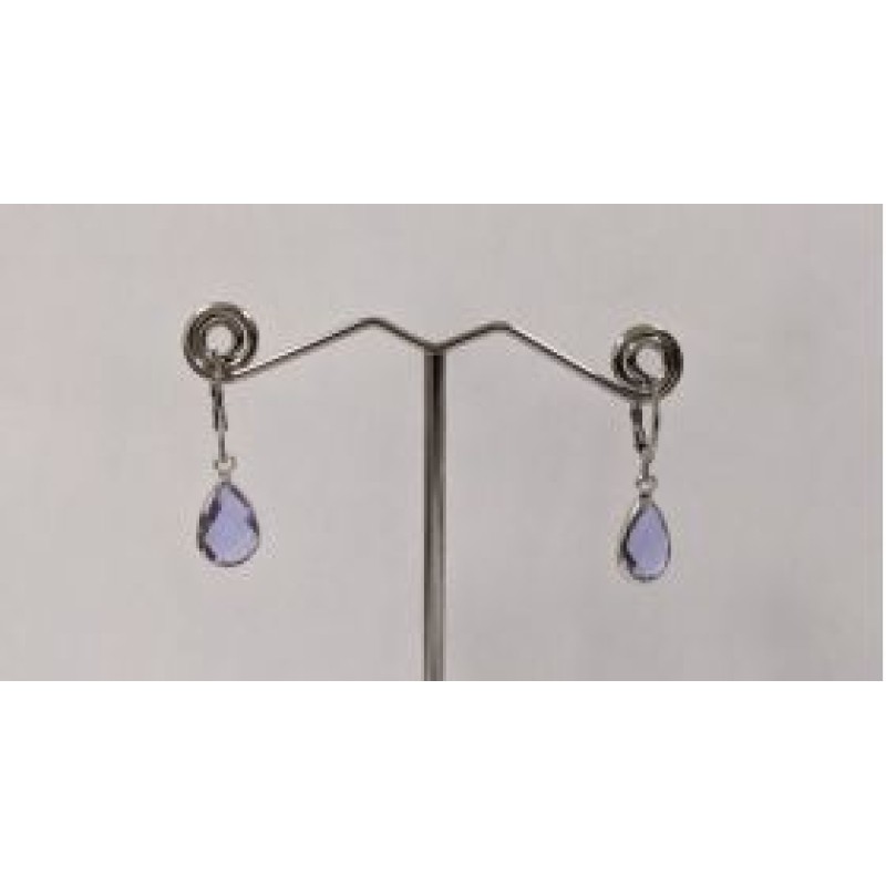 Kostibas 3113-717AJ, Σκουλαρίκια Κρίκοι, Ατσάλι, Ασημί/Μωβ