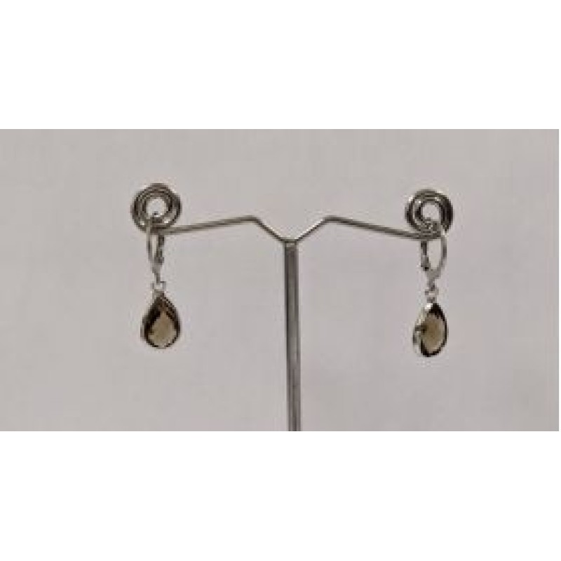 Kostibas 3113-717AK, Σκουλαρίκια Κρίκοι, Ατσάλι, Ασημί/Καφέ